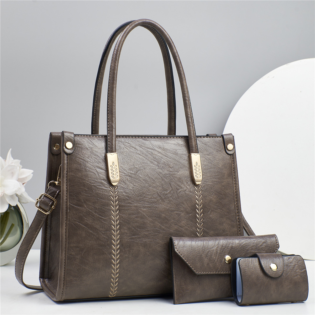 Three-piece set of mother-and-child bag, versatile crossbody bag, elegant ladies' bag, new 2025 fashionable handbag, single shoulder Specification drawing