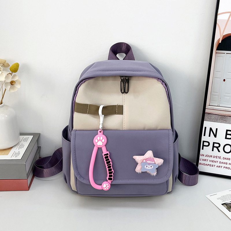 Cross-border trend, unique and niche design backpack, large-capacity, color-blocking and spliced single-shoulder crossbody bag for going out full figure
