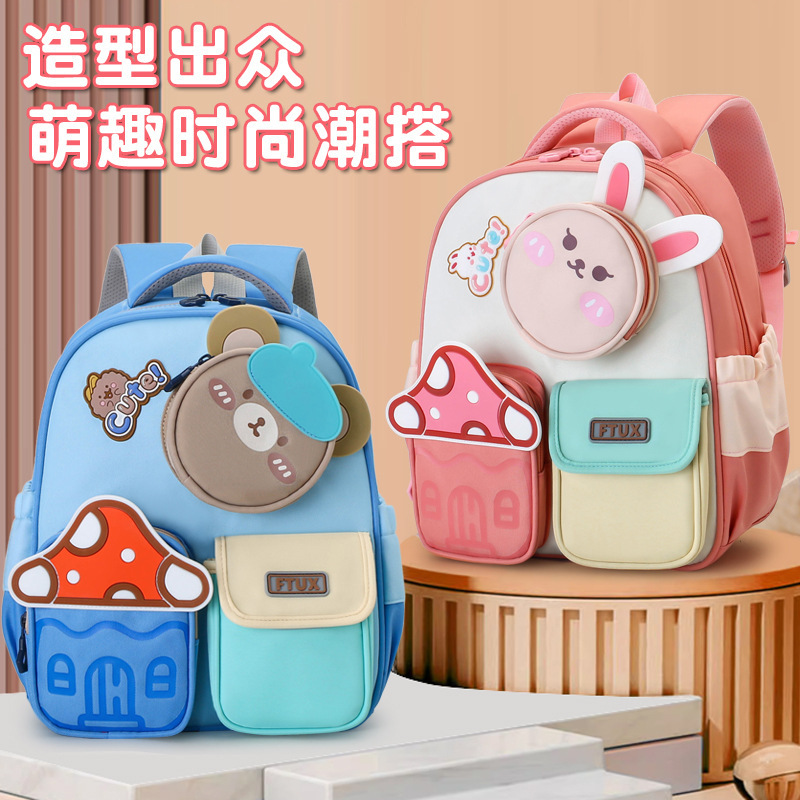 New cartoon schoolbag, cute backpack, kindergarten student schoolbag, children's 3-5 years old backpack, retail and foreign trade full figure