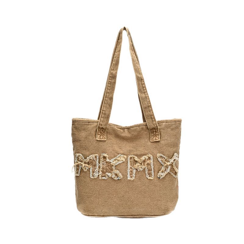 Casual and fashionable women's 2025 new denim large-capacity tote bag, texture and niche design single-shoulder bag Item Picture
