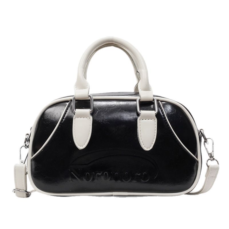 Cross-border fashion Boston handbag for women 2025 new trendy patchwork single-shoulder bag, stylish and casual crossbody bag Item Picture