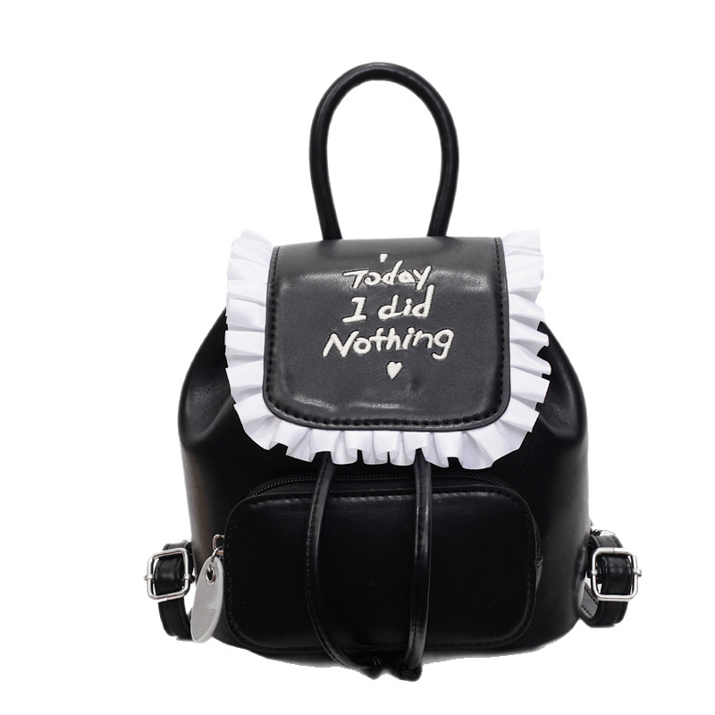 High-end lace, fashionable and stylish hand-held small backpack for women, 2025 new style, versatile, casual solid color for going out Item Picture