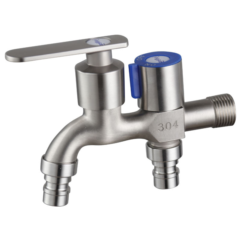 Alloy quick-boiling faucet switch for washing machine faucet one in and two out, household 4-inch extended faucet three-way valve Item Picture