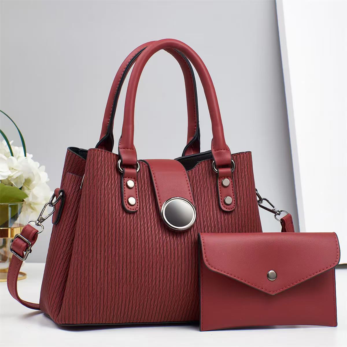 Two-piece set of mother and child bag 2025, new single-shoulder bag as a gift, single-shoulder crossbody bag for women's export, versatile and spacious Specification drawing