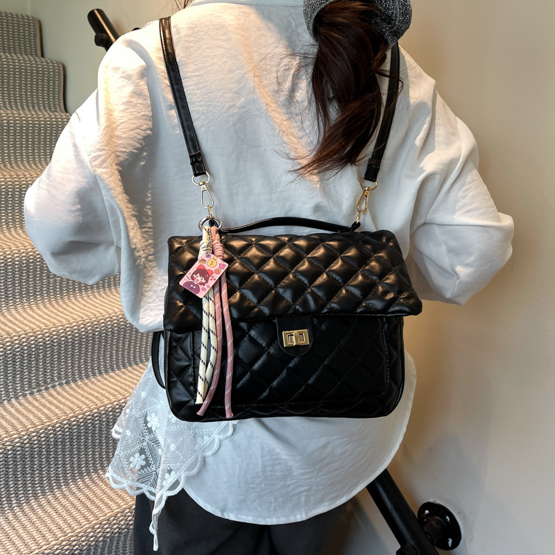 Diamond-shaped chain bag for women, large capacity, new Spring 2025 fashion single-shoulder crossbody bag, versatile and high-quality backpack Specification drawing