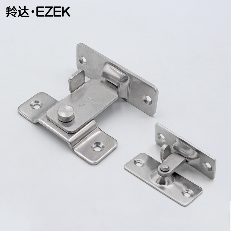 Mini stainless steel 90-degree lock door latch, household 90-degree right-angle simple sliding door latch, pet cage door lock latch Specification drawing