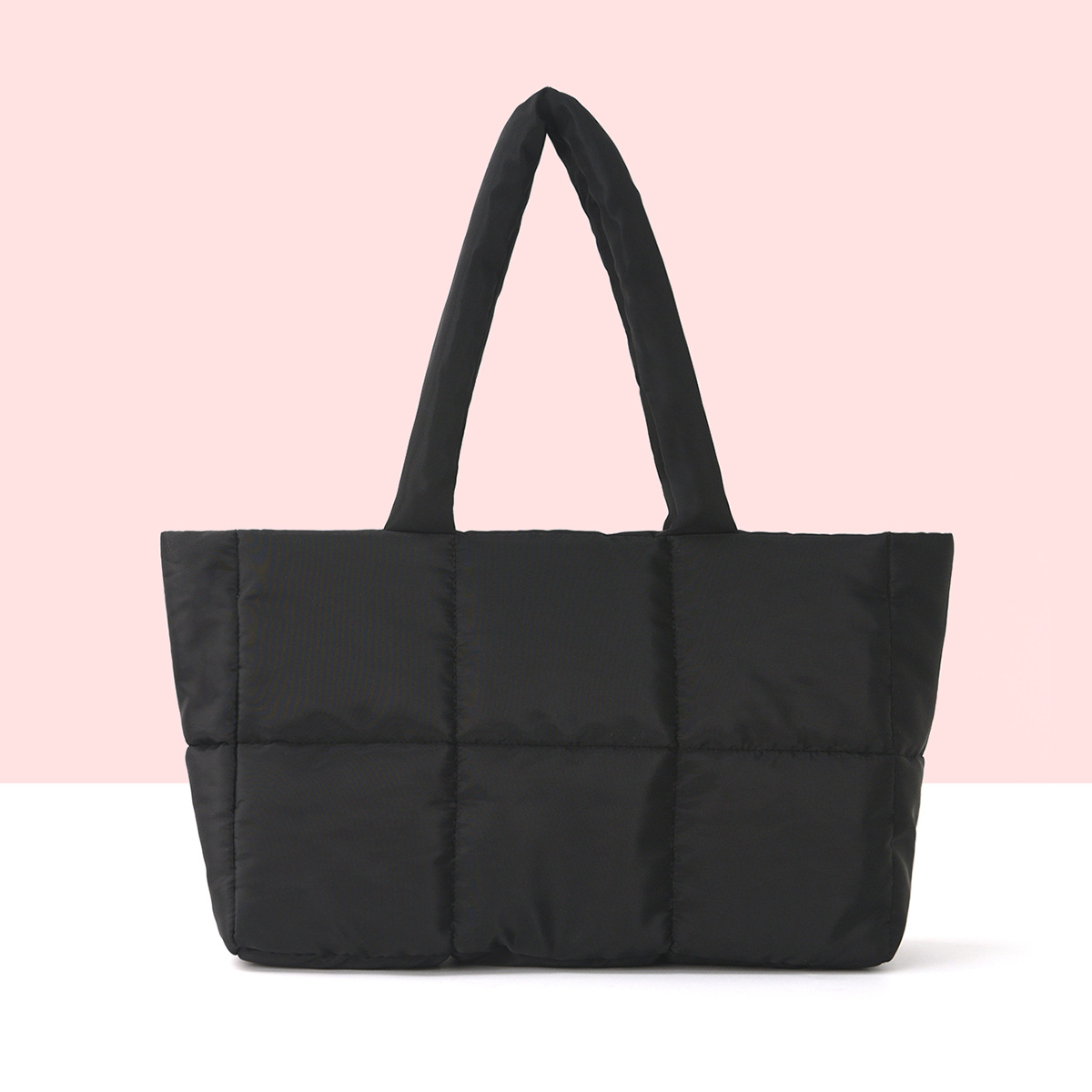 Cross-border best-selling tote bag, high-end and large-capacity fashionable cotton-padded jacket bag, 2024 autumn/winter commuting single-shoulder down bag full figure