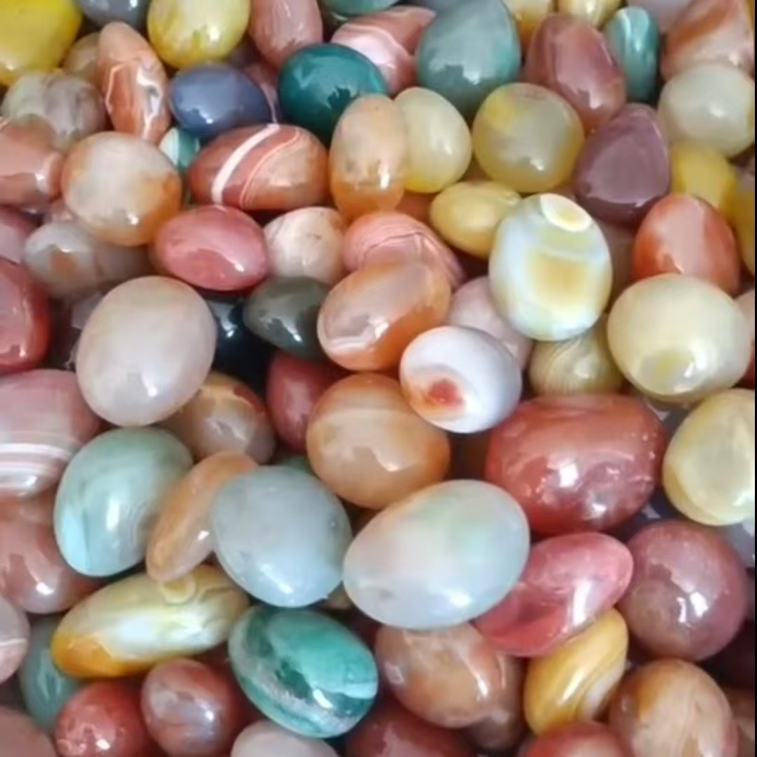 We supply agate stone flower POTS, succulent planks, agate stone fish tanks, polished multicolored stones and pebbles for live streaming Specification drawing