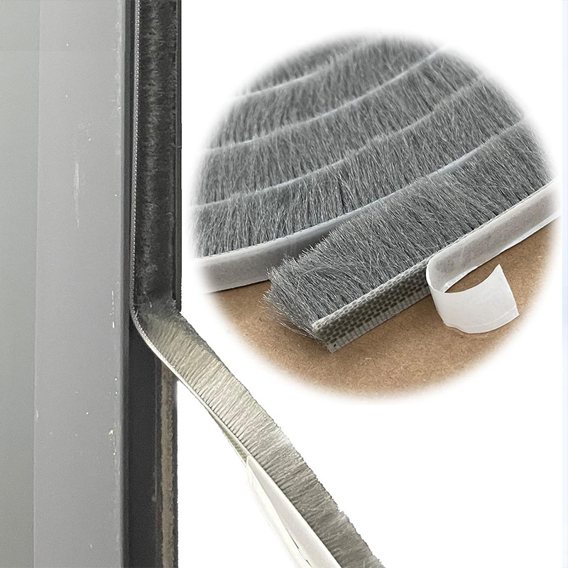 Aluminum alloy door and window sealing wool strips, self-adhesive plastic steel window, aluminum alloy accessories, door and window wool strips, dust-proof, winter windproof strips Specification drawing