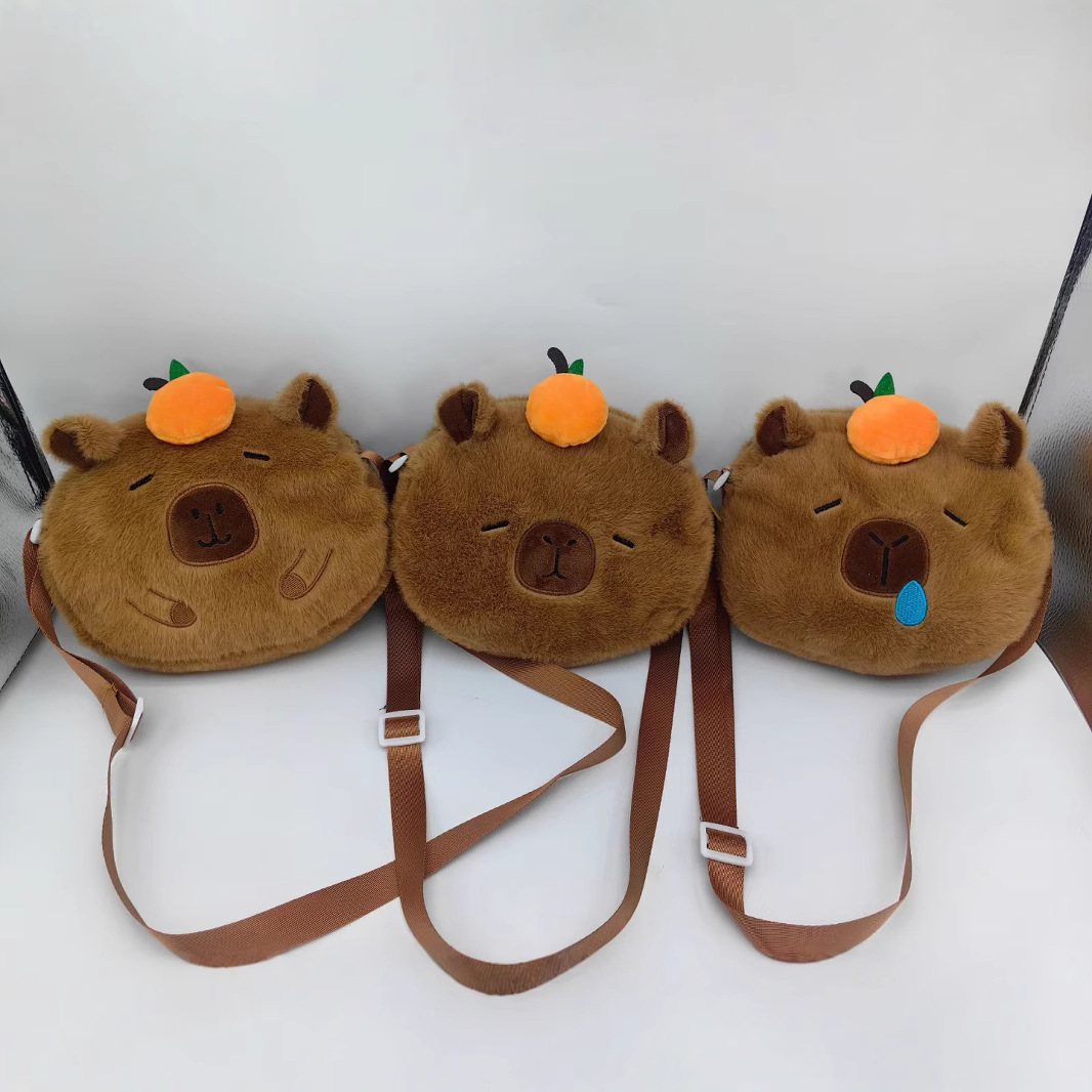 New children's cute water guinea pig plush bag, cartoon doll, Kabipala single-shoulder bag, claw machine doll handbag full figure