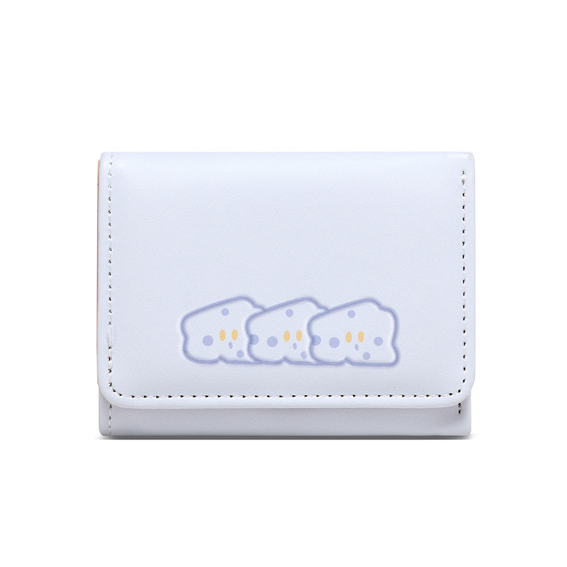 New cute PU wallet, short cheese wallet for women on Instagram, fresh and clean card case, multi-functional three-fold wallet Item Picture