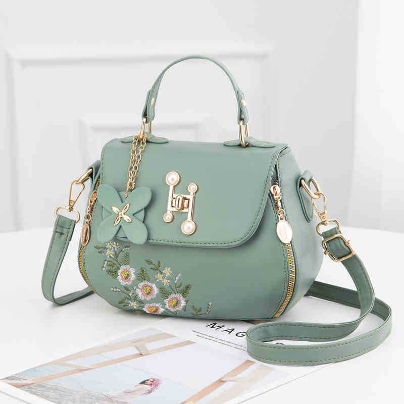 Factory direct sales of women's bags 2022 new style Versatile middle-aged mom bag Embroidered single-shoulder crossbody women's handbag details Picture