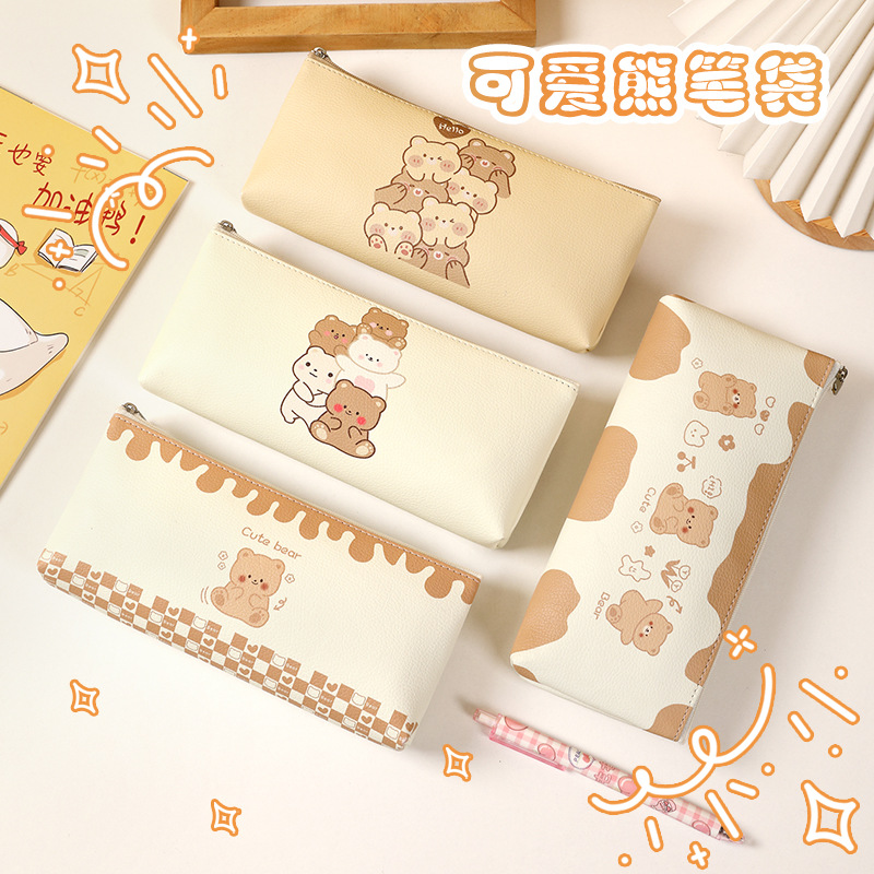 Ailun Leather Goods 2024 New Season New style pen cases, stationery boxes, inspirational literature pencil cases, cartoon style pencil stationery Specification drawing