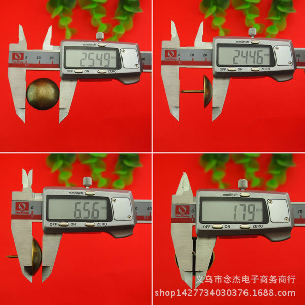 Antique bubble nails 25*27mm, antique copper decorative door nails, sofa, antique copper drawing nails, large-head press nails, furniture accessories wholesale Specification drawing