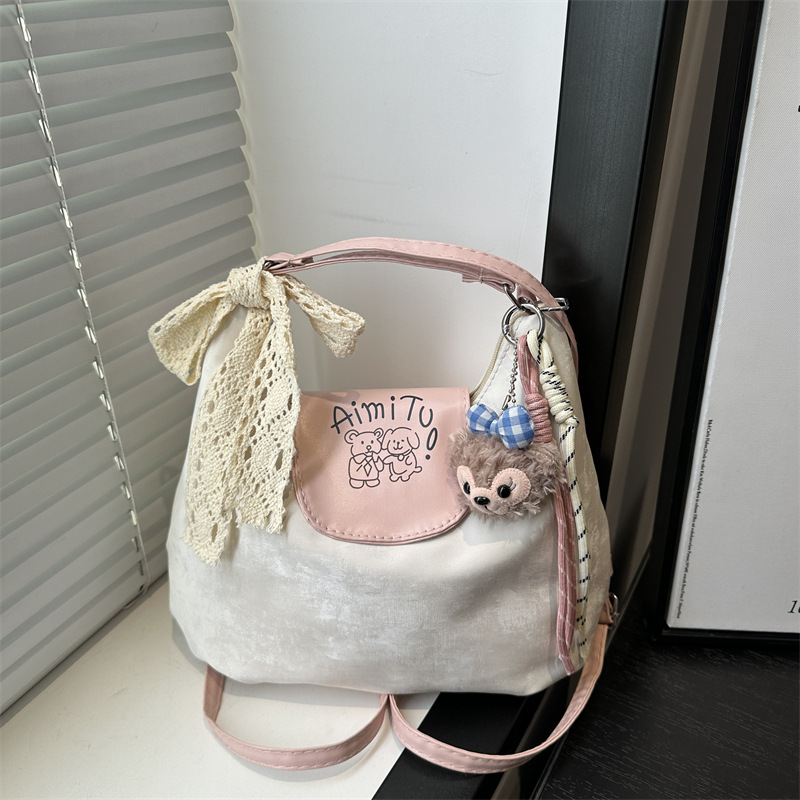 Cross-border trendy women's 2025 new backpack, matte texture single-shoulder bag, large-capacity commuter crossbody bag full figure