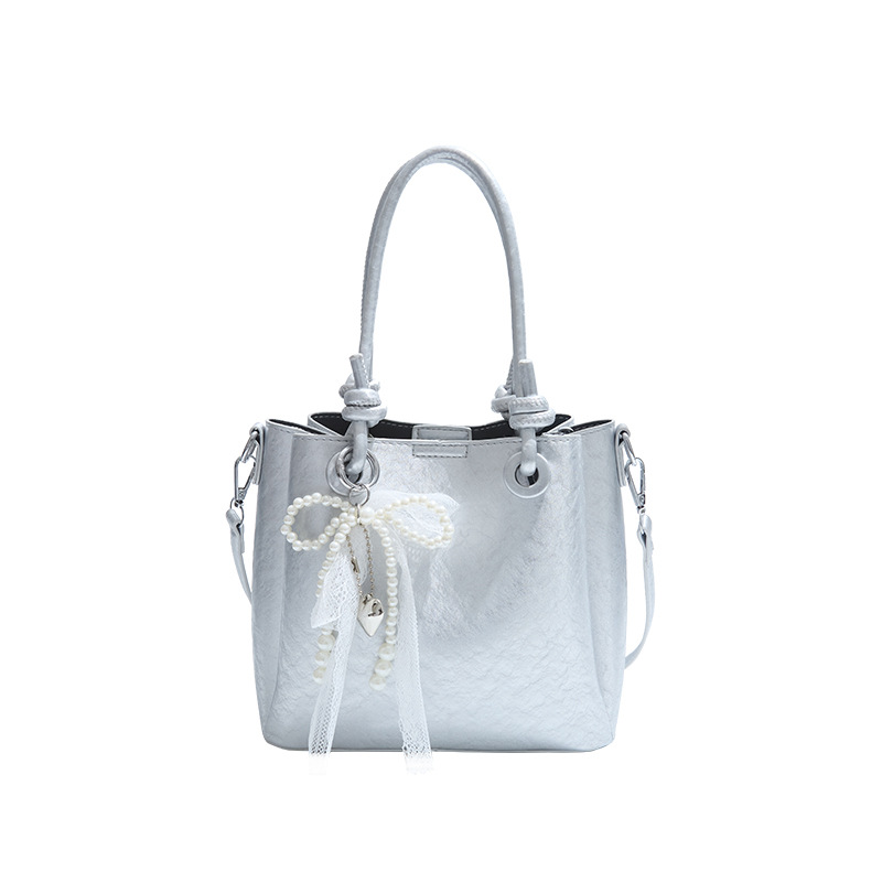 Cross-border high-end retro simple hand-held bucket bag for women 2025 new style versatile casual commuting single-shoulder crossbody bag Item Picture