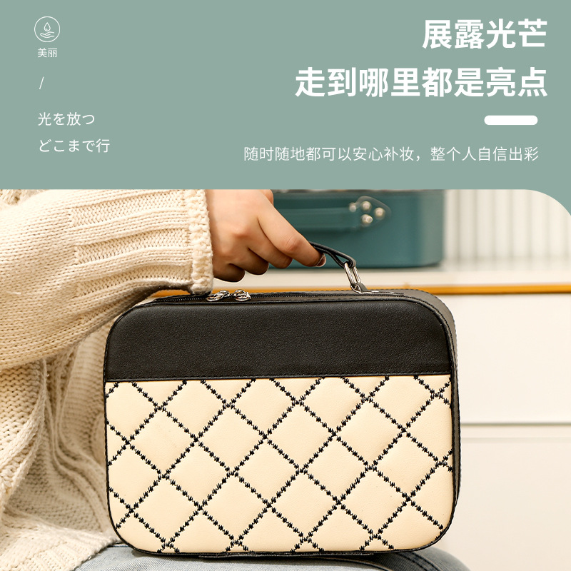 Xiuge Korean version makeup bag, large-capacity storage bag, cosmetics household pu leather portable makeup box manufacturer wholesale Application Scenario