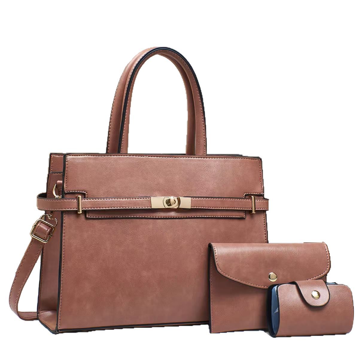 This year, a new set of three-piece hand-held shaping bags for cross-border trade is in vogue. These are simple and high-quality women's bags for foreign trade Item Picture