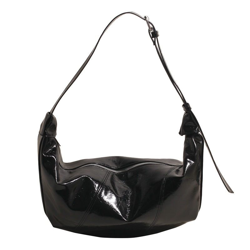 Lazy style large-capacity soft skin oil wax skin dumpling bag 2024 new retro single-shoulder crossbody bag for women, versatile and trendy Item Picture