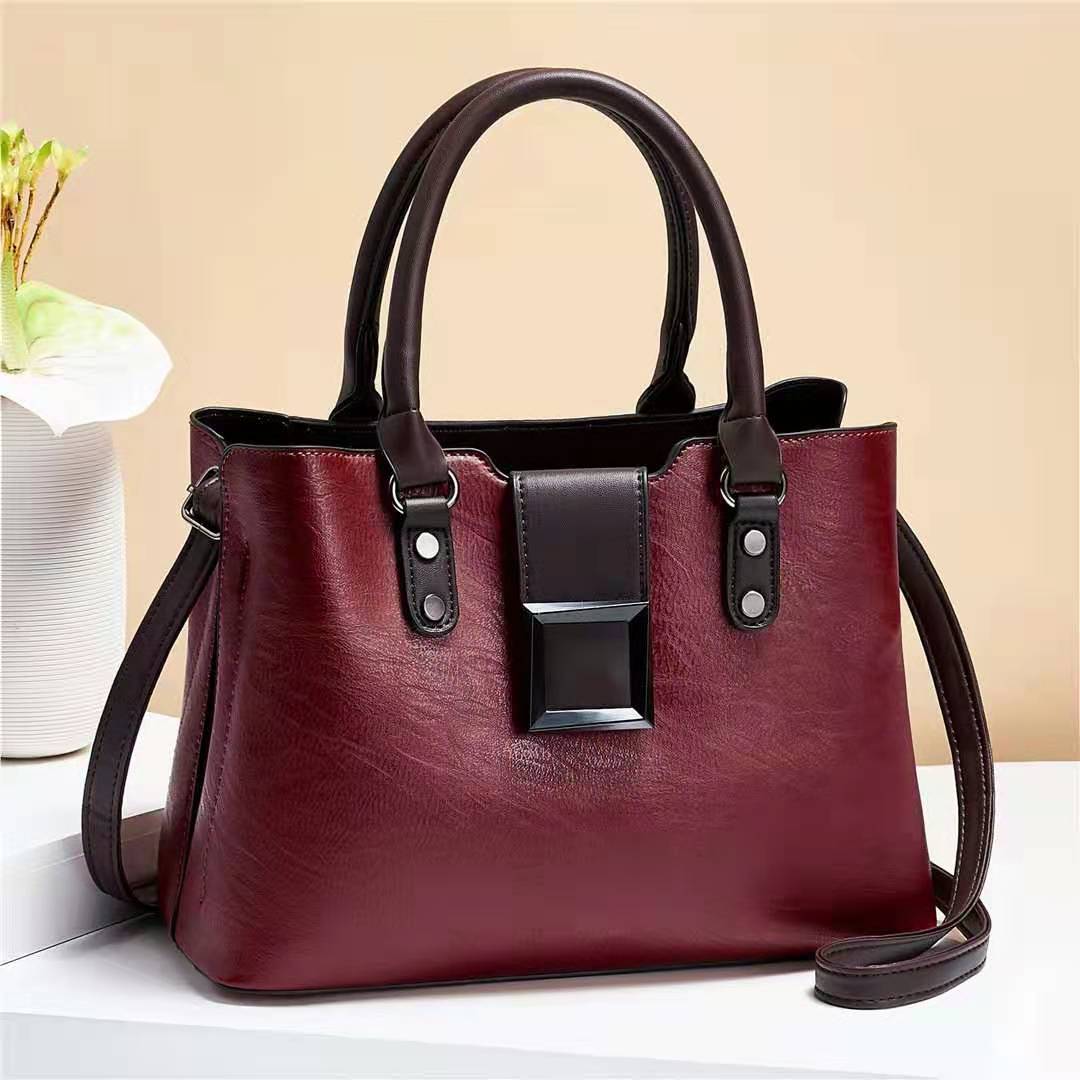Retro handbag, women's bag, 2021 fashionable new bag, Korean version, large-capacity multi-layer PU leather single-shoulder crossbody bag Specification drawing