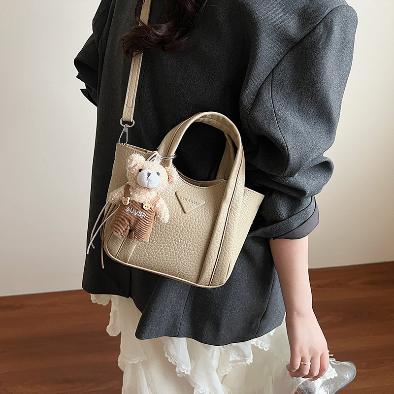2025 New style hand-held vegetable basket and bucket bag for women, simple, retro, casual, fashionable and stylish single-shoulder crossbody bag Specification drawing