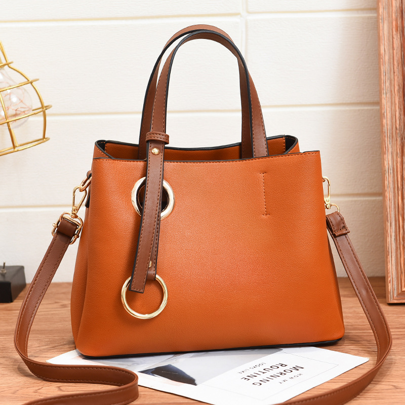 2022 New Style simple and elegant PU soft leather handbag for foreign trade, large-capacity single-shoulder crossbody bag for cross-border travel to Europe and America Specification drawing