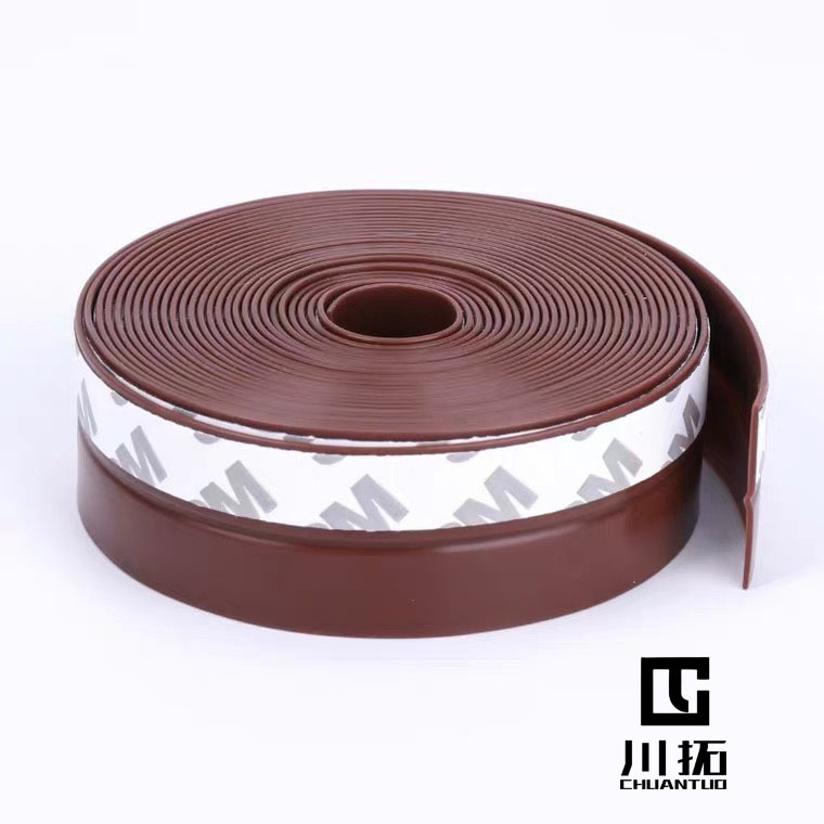 Multi-functional silicone rubber door and window sealing strips, glass door gap thin sheet self-adhesive rubber strips, door bottom windproof, dust-proof and soundproof strips Specification drawing
