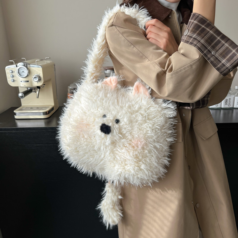 The fluffy women's 2024 new style backpack is cute, trendy and versatile. The single-shoulder bag has a large capacity and is a commuter crossbody bag Application Scenario