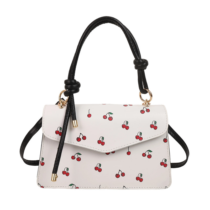 A fresh and elegant cherry fashion handbag for women in summer 2025, a trendy and niche crossbody bag, a sweet and stylish small square bag Item Picture