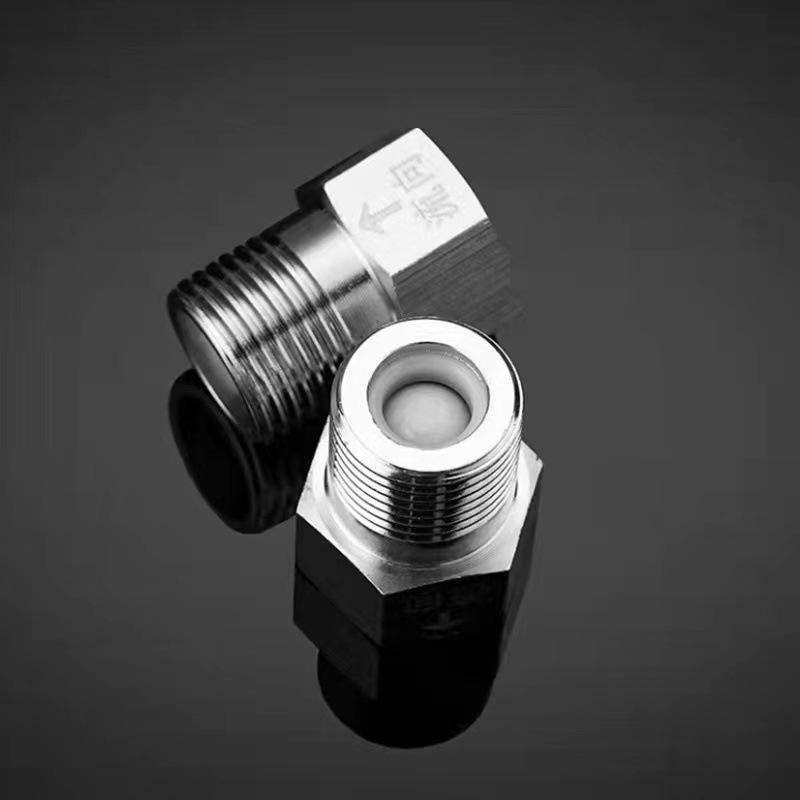 Toilet check valve, triangle valve, all-copper anti-backflow, bathroom water pipe check valve, large flow household ball valve Specification drawing