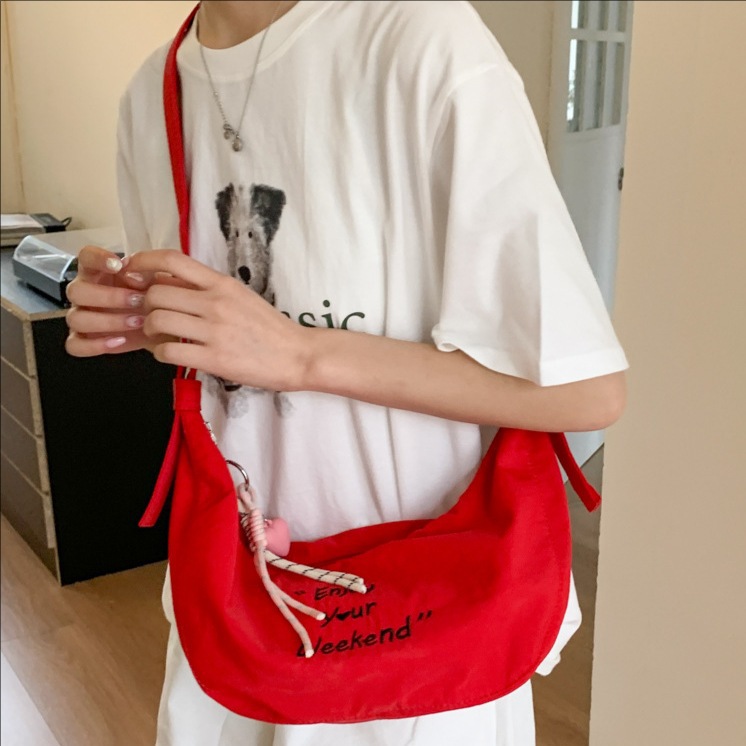Korean style personalized letter underarm bag for women 2025 New trendy and versatile dumpling bag for casual outings, single-shoulder crossbody bag full figure