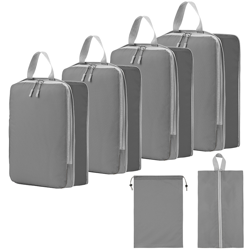 A six-piece set of multi-functional travel storage bags, compressible clothing sorting bags, portable luggage organizing and storage bags Specification drawing