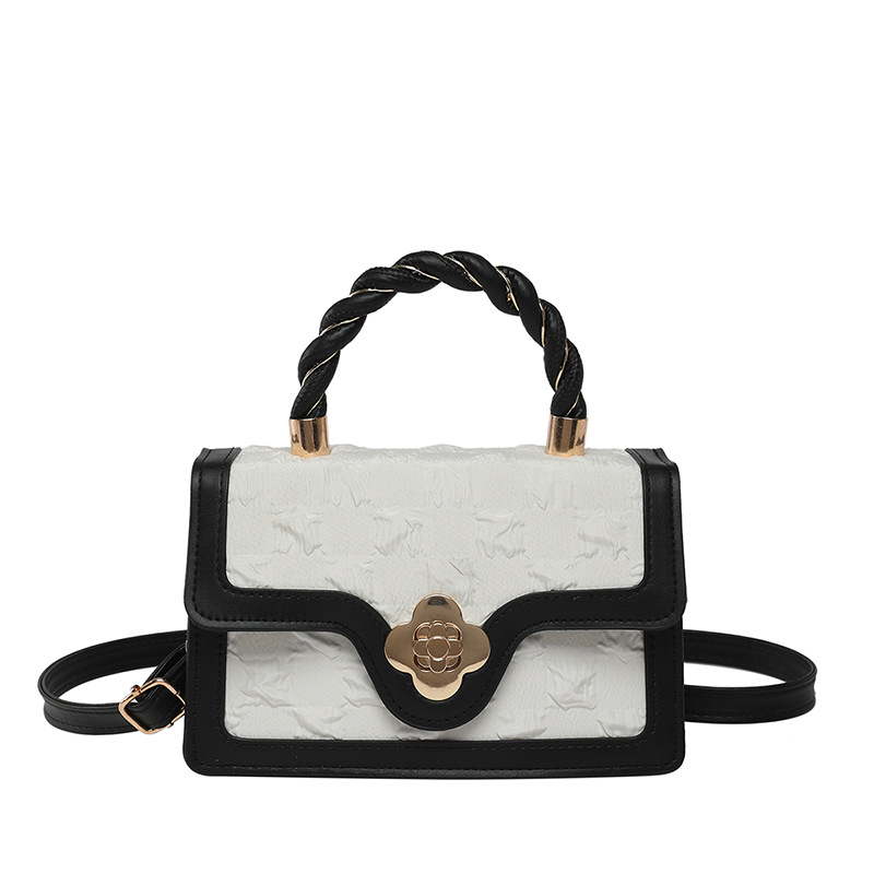 This year, small bags are in vogue for women's spring. The 2025 new stylish and retro crossbody bag is a frosted hand-held small square bag Item Picture