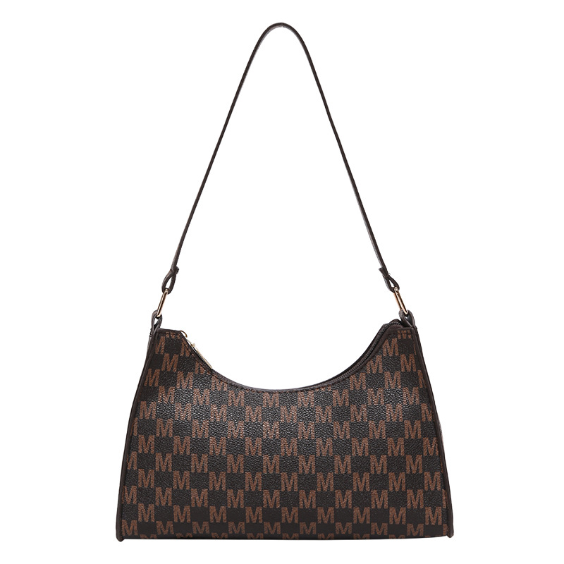 The new trendy and simple women's bag with contrasting colors will be launched in the autumn of 2024. It's a Korean-style fashionable and stylish single-shoulder hand-carry underarm bag Item Picture