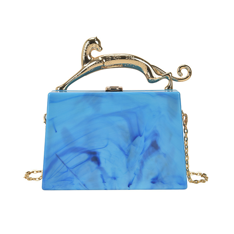 Fashionable acrylic box bag 2022 new style, European and American cross-border candy-colored hand-held dinner bag, chain crossbody bag Item Picture