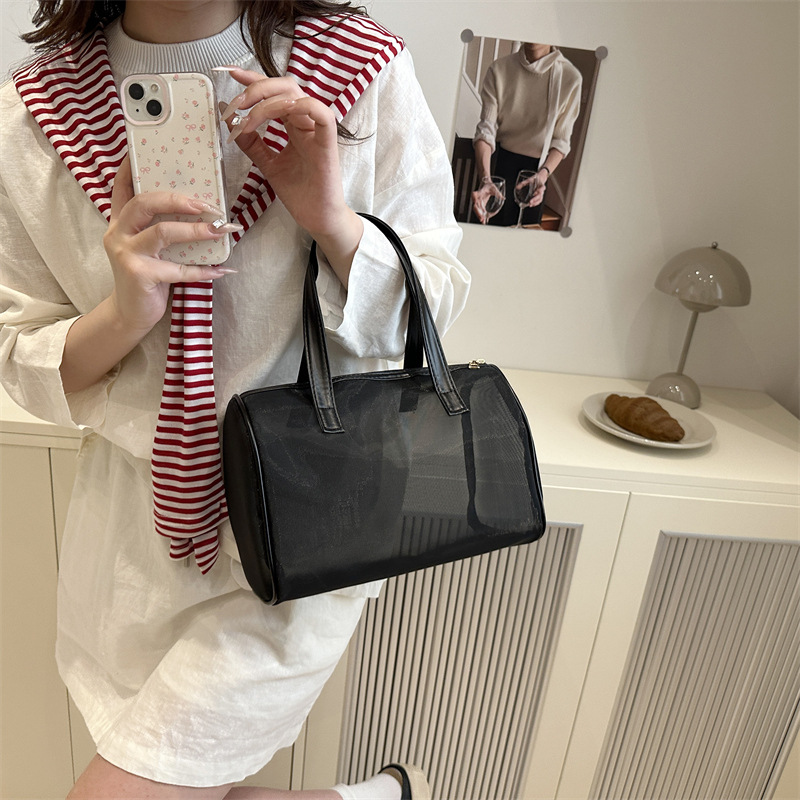 Transparent mesh handbag, a portable, versatile and large-capacity bag for women, is a cross-border trend Specification drawing
