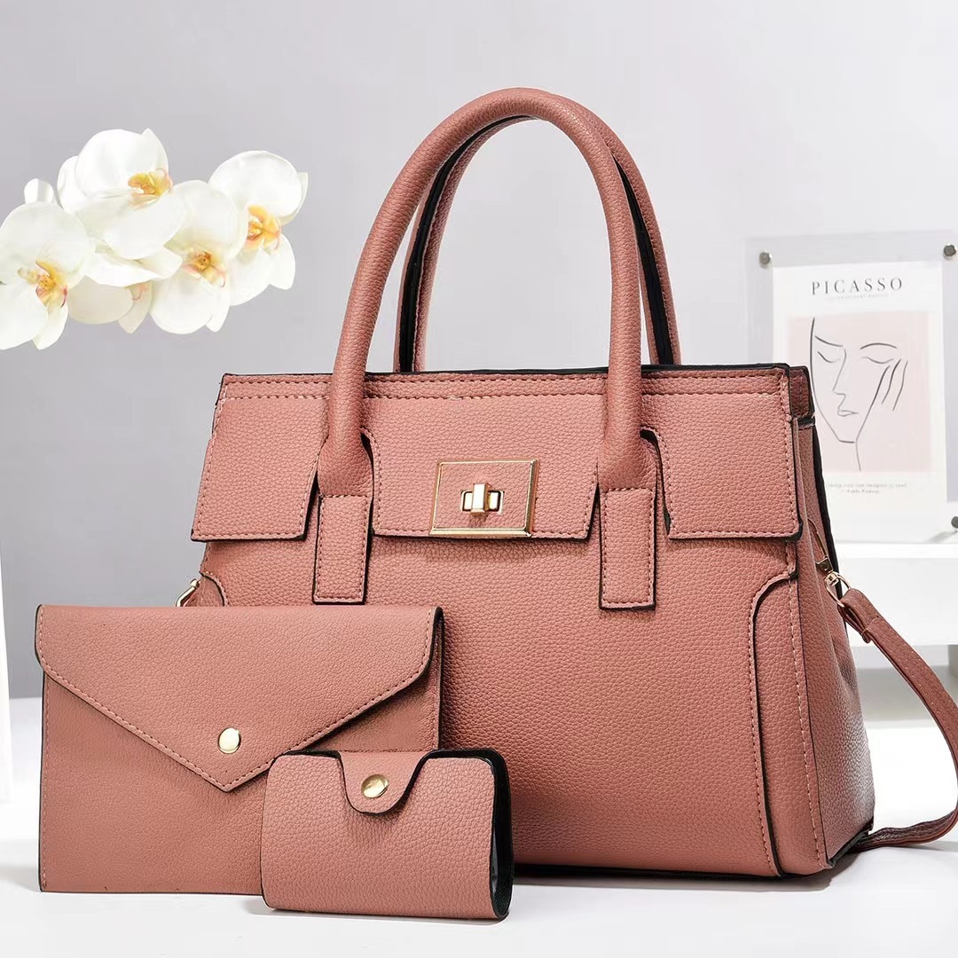 Three-piece set of large foreign trade bags for 2024 autumn and winter, new handbag, commuter crossbody bag, cross-border large-capacity tote bag Specification drawing