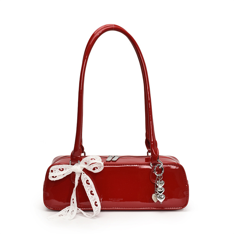 High-end quality French niche bags, trendy bow scarves, versatile underarm bags, simple and stylish baguette single-shoulder bags Item Picture
