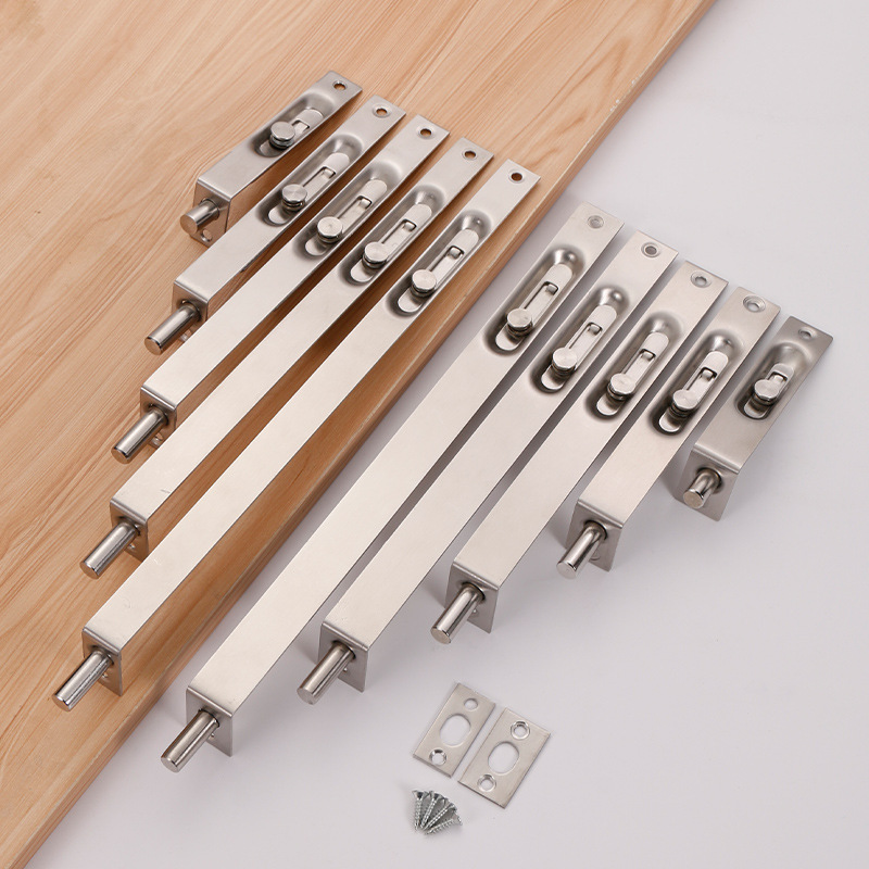 Stainless steel top and bottom concealed latch, invisible double door, mother door concealed latch, wooden door, anti-theft door bolt concealed latch full figure