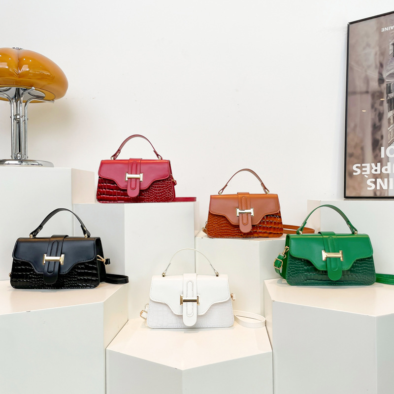 Casual, fashionable and retro belt buckle spliced 2024 autumn new design trend single-shoulder hand-carry crossbody small square bag for women Application Scenario