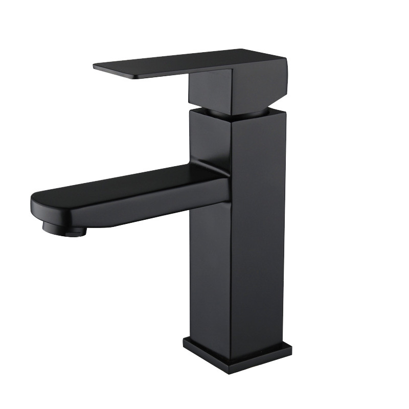 304 stainless steel bathroom countertop basin, square faucet, cold and hot, high and low style washbasin, face basin faucet Item Picture