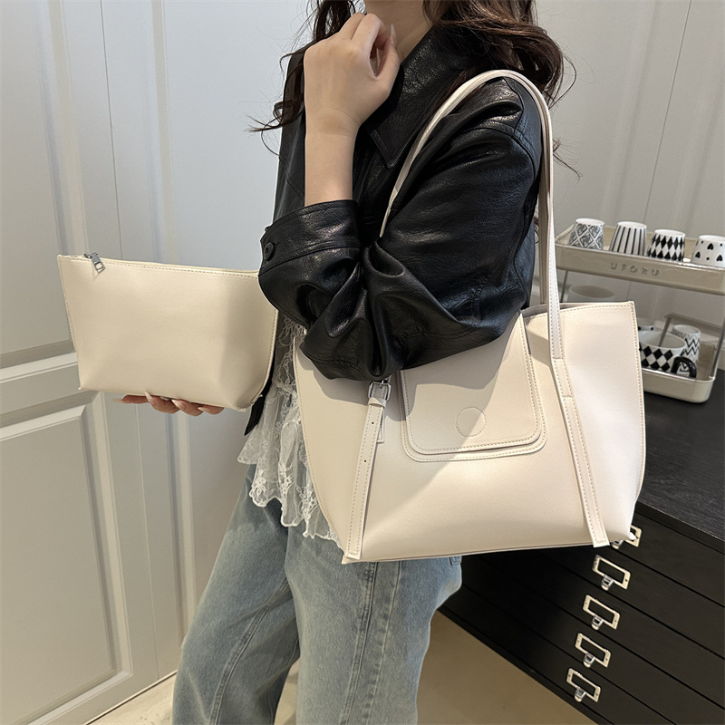 Large-capacity women's 2025 summer new style quality women's bag, simple and retro handbag, single-shoulder commuting tote bag full figure