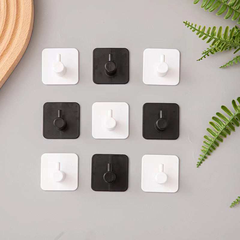 Factory direct sales of plastic, non-perforating acrylic, strong double-sided tape, wall, bathroom, kitchen, coat and hat hooks, single hooks full figure