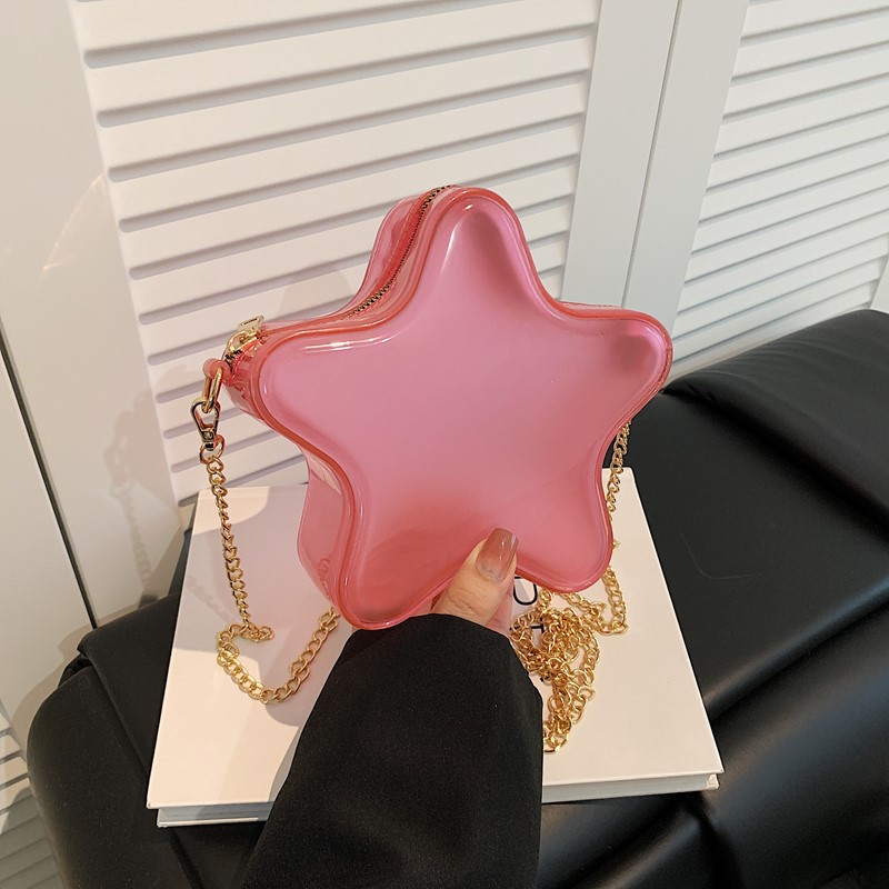 Spring and Summer new macaron-colored jelly bag, texture chain single-shoulder bag, fashionable and versatile women's crossbody five-point bag full figure