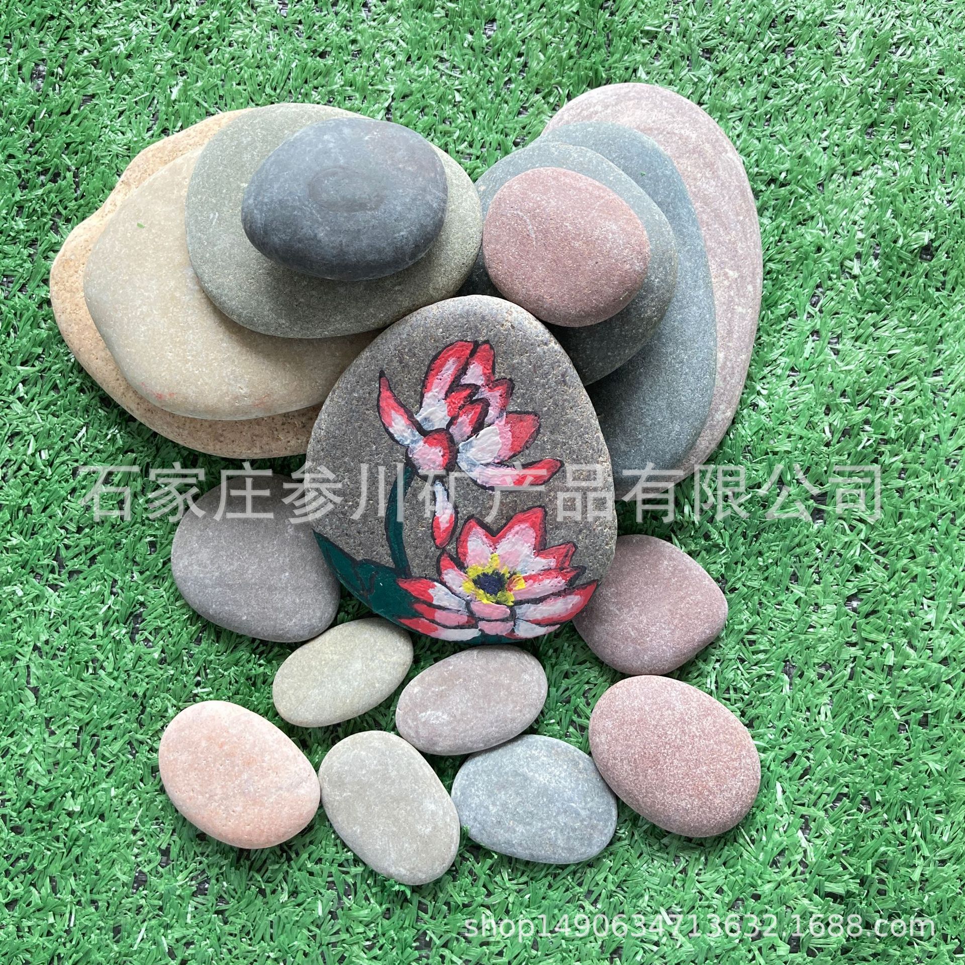 The painting stone manufacturer supplies 6-8cm8-12 painted oval stones, diy hand-painted pebble art painting stones details Picture