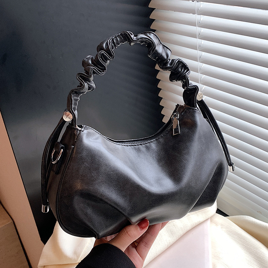 A high-end retro small bag for women, a new 2024 trendy and versatile crossbody bag, a fashionable and casual pleated hand-held small handbag full figure
