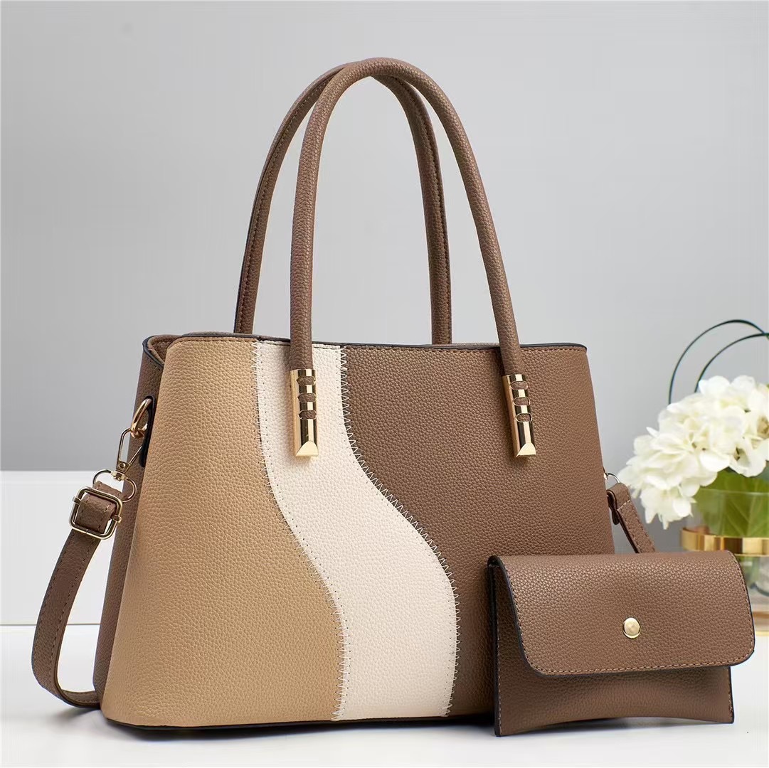 Handbag Women's 2025 Summer New color-blocking and patchwork foreign trade trendy fashion large-capacity single-shoulder crossbody bag for mothers full figure