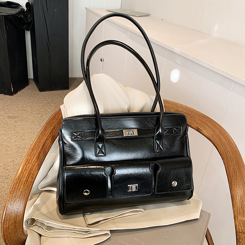 A new 2024 high-end, trendy and fashionable women's briefcase single-shoulder handbag for casual commuting details Picture