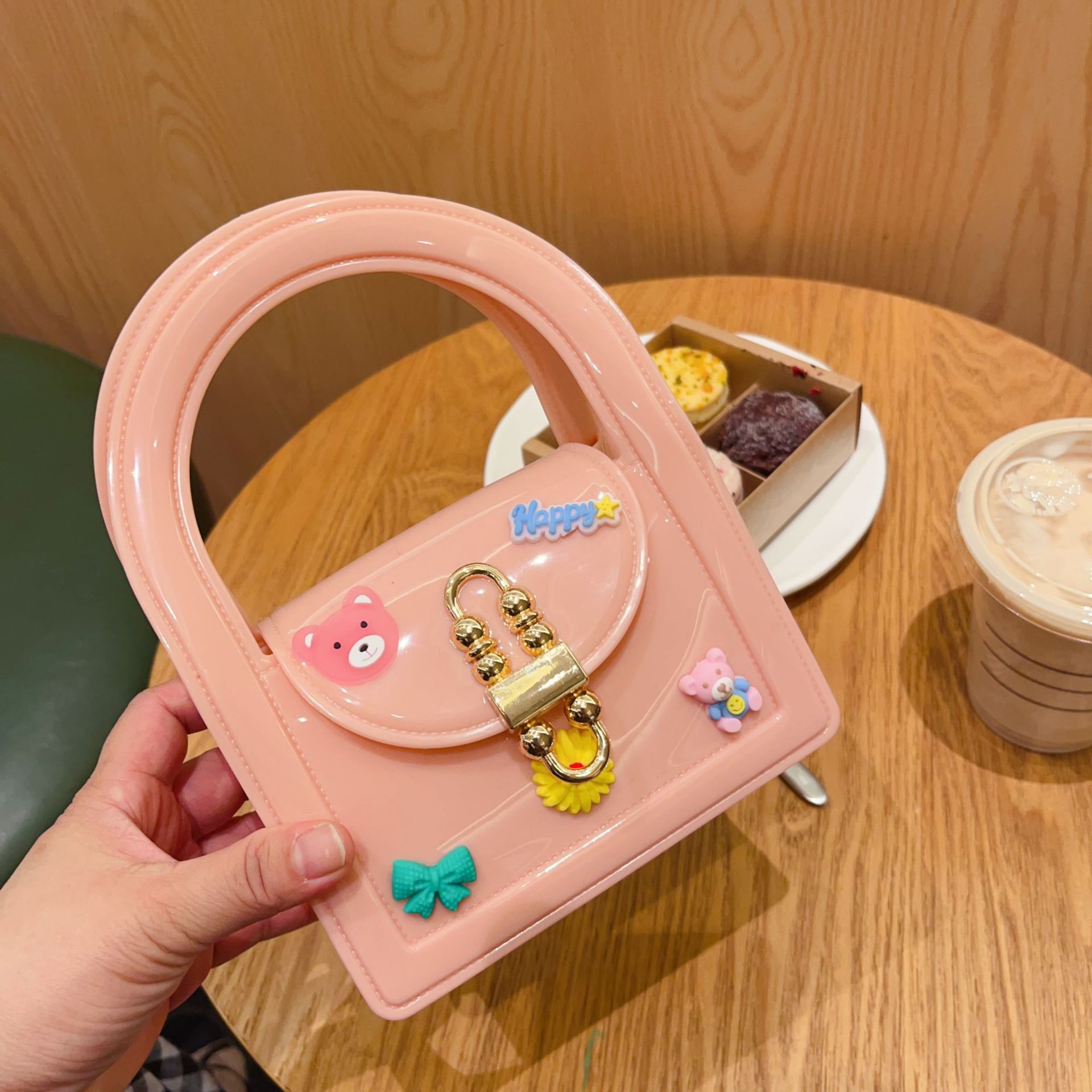 2025 New decal jelly bag, mini bag, fashionable small square bag, children's bag, diy single-shoulder crossbody chain women's bag Item Picture