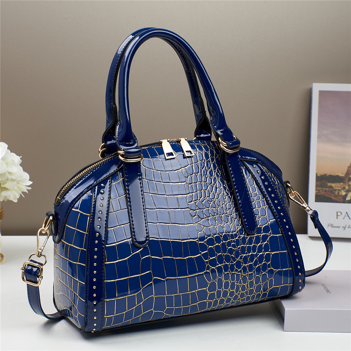 Cross-border trendy foreign trade women's bag 2024 New style fashionable shell bag, versatile, simple and casual single-shoulder crossbody handbag Specification drawing